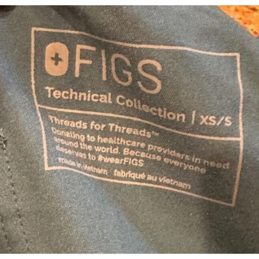 FIGS Cairo Slim Zip Fly Cargo Scrub Pants Teal Mens Small/XS Tall Straight‎ Leg